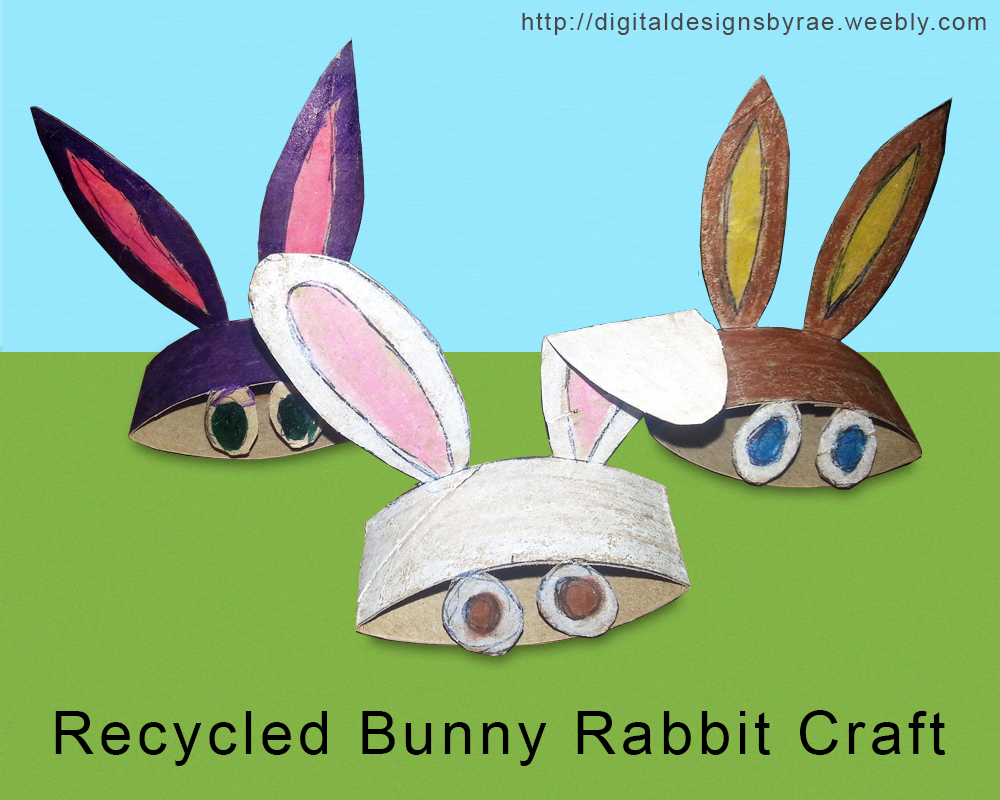 Recycled bunny rabbit craft using toilet paper cardboard tubes. Easy animal craft tutorial for kids with household supplies. Fun preschool or kindergarten activity for Easter, spring, or anytime!